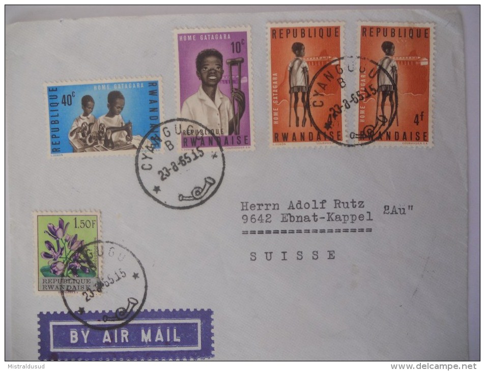 Rwanda Lettre De Cyangugu 1965 Pour La Suisse - Gebruikt