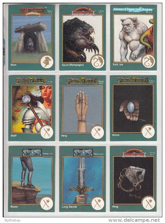 AD&D 2nd Edition Page Of 9 Cards - Numbers: 127 To 135 - Autres & Non Classés