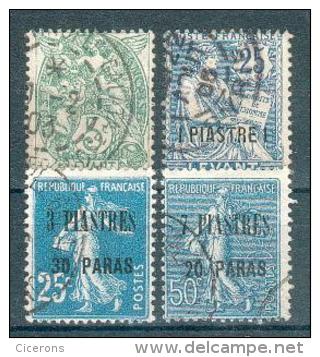 Collection LEVANT ; Colonie ; 1902-22 ; Y&T N° 13-17-32-34 ; Lot N° ; Oblitéré - Oblitérés