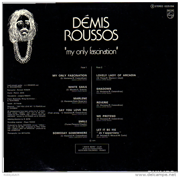 * LP *  DEMIS ROUSSOS - MY ONLY FASCINATION (France 1974 EX-!!!) - Disco, Pop