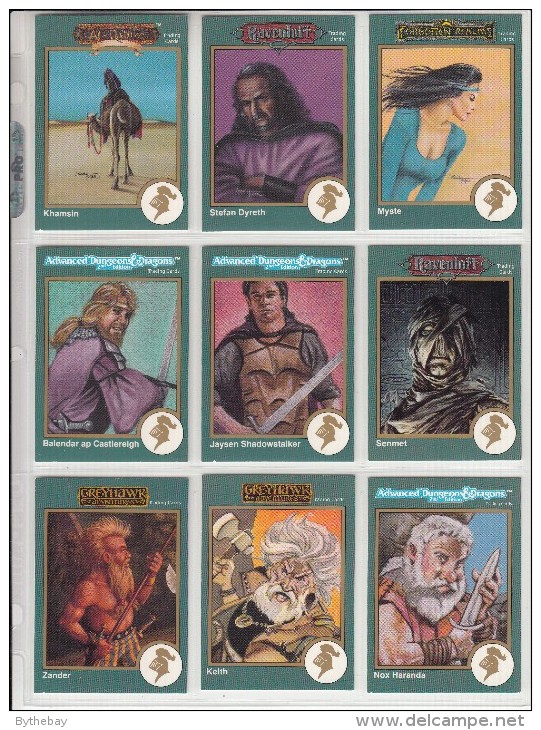 AD&D 2nd Edition Page Of 9 Cards - Numbers: 145 To 149, 153, 160 To 162 - Autres & Non Classés