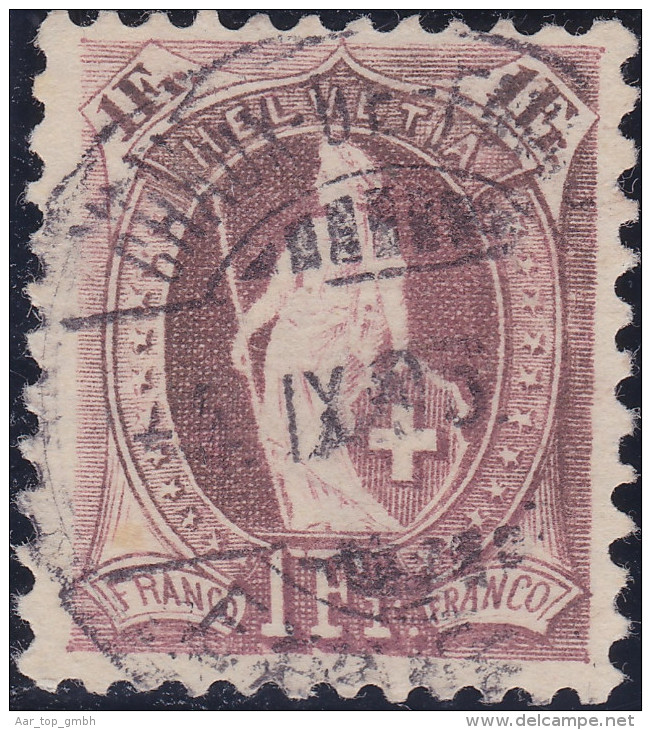 Heimat NE Chaux De Fonds 1895-09-05 Auf 1Fr. Lila Stehende Helvetia Zu#71Ca - Used Stamps