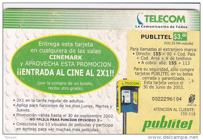 El Salvador, ELS-PUB-052, Cinemark, Rollerball - Coleccionable 2, 2 Scans. - El Salvador