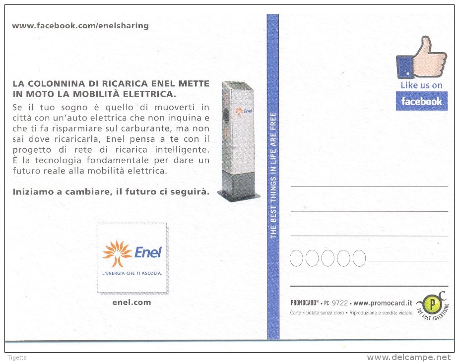 PROMOCARD N°  9722   ENEL L´ ENERGIA CHE TI ASCOLTA STAMPATA SU CARTA RICICLATA - Advertising