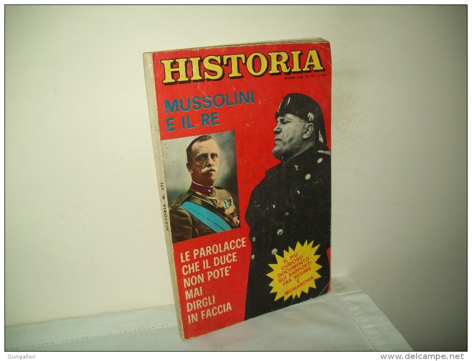 Historia  (1972) N. 171 "Mussolini E Il Re - Histoire, Philosophie Et Géographie