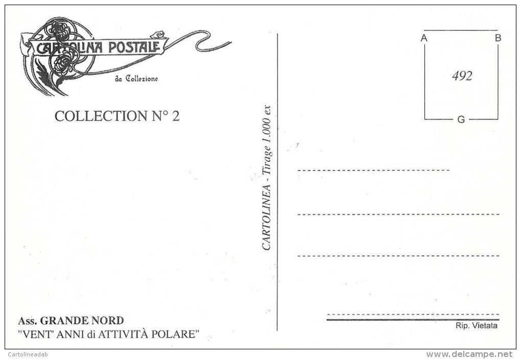 [DC0492] CARTOLINEA - ASS. GRANDE NORD - 20 ANNI DI ATTIVITA' POLARE - COLLECTION N°2 - Missions