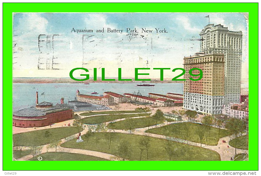 NEW YORK CITY, NY - AQUARIUM AND BATTERY PARK - TRAVEL IN 1921 - SUCCES POSTAL CARD CO - - Parks & Gärten