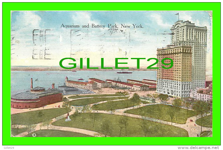 NEW YORK CITY, NY - AQUARIUM AND BATTERY PARK - TRAVEL IN 1921 - SUCCES POSTAL CARD CO - - Parcs & Jardins