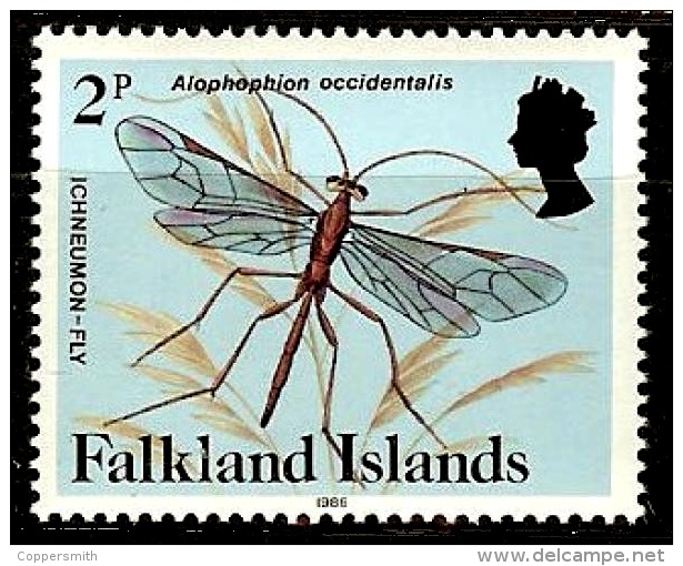 (154) Falkland Isl.  Insects / Special Issue With New Year Imprint 1986 / Rare / Wanted  **  / Mnh  Michel 391 II - Géorgie Du Sud