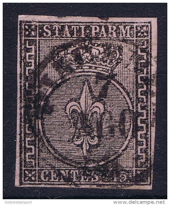 Italy Parma 1852 Sa 3, Mi. 3  Used,  Light Fold At Top - Parma