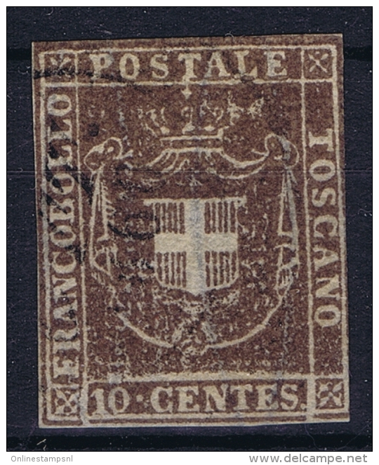 Italy  Toscana 1860  Sa 19, Mi. 19 B Used Obl. Dark Brown - Tuscany