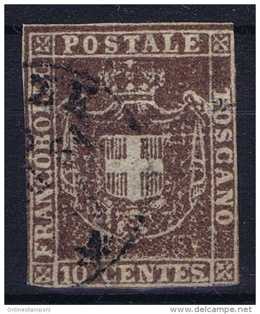 Italy  Toscana 1860  Sa 19, Mi. 19 B Used Obl. Dark Brown - Toskana