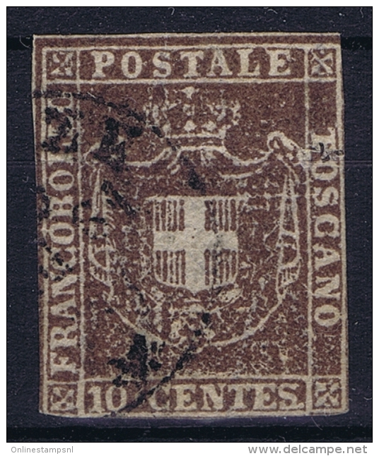 Italy  Toscana 1860  Sa 19, Mi. 19 B Used Obl. Dark Brown - Toscane