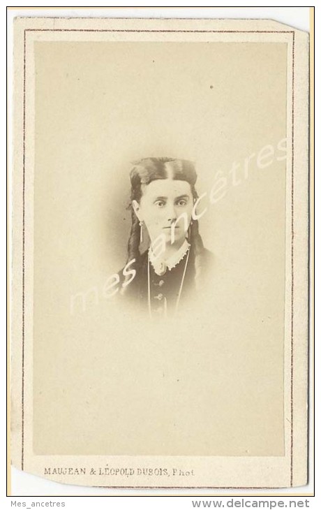 CDV Identifiée 1868-Maria Justine Delphine JOURDAIN 1838-1892 à Tourcoing ép. ROUSSEL-photo Maujean Dubois Paris - Anciennes (Av. 1900)