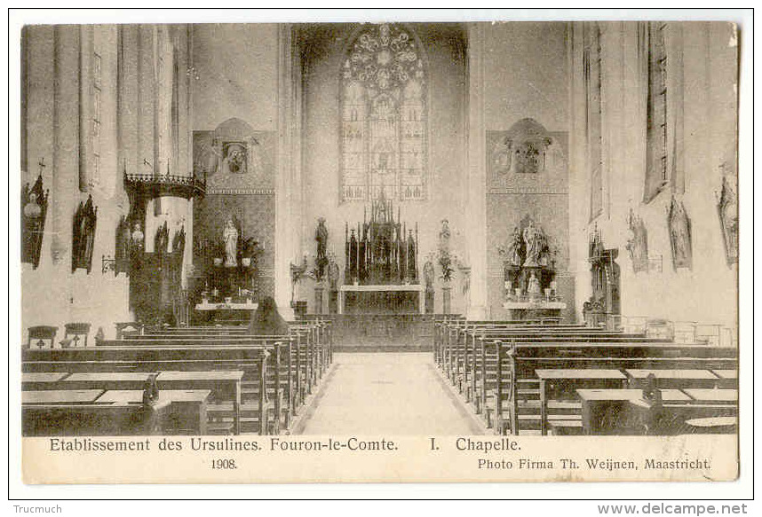 E3473  -  FOURON - LE -COMTE  -  Etablissements Des Ursulines  - 1. Chapelle  *1908* - Voeren