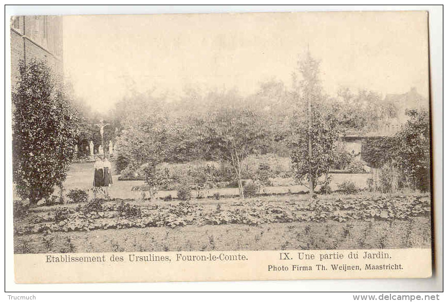 E3478  -  FOURON - LE -COMTE  -  Etablissements Des Ursulines  - 9. Une Partie Du Jardin  *1908* - Voeren