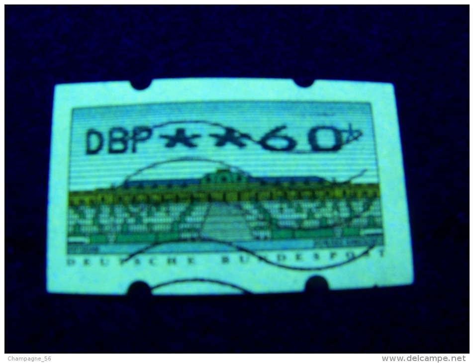 1996  N° 2   DBP ** 60 *  DISTRIBUTEURS   FLUO  JAUNE  OBLITÉRÉ - Rollenmarken