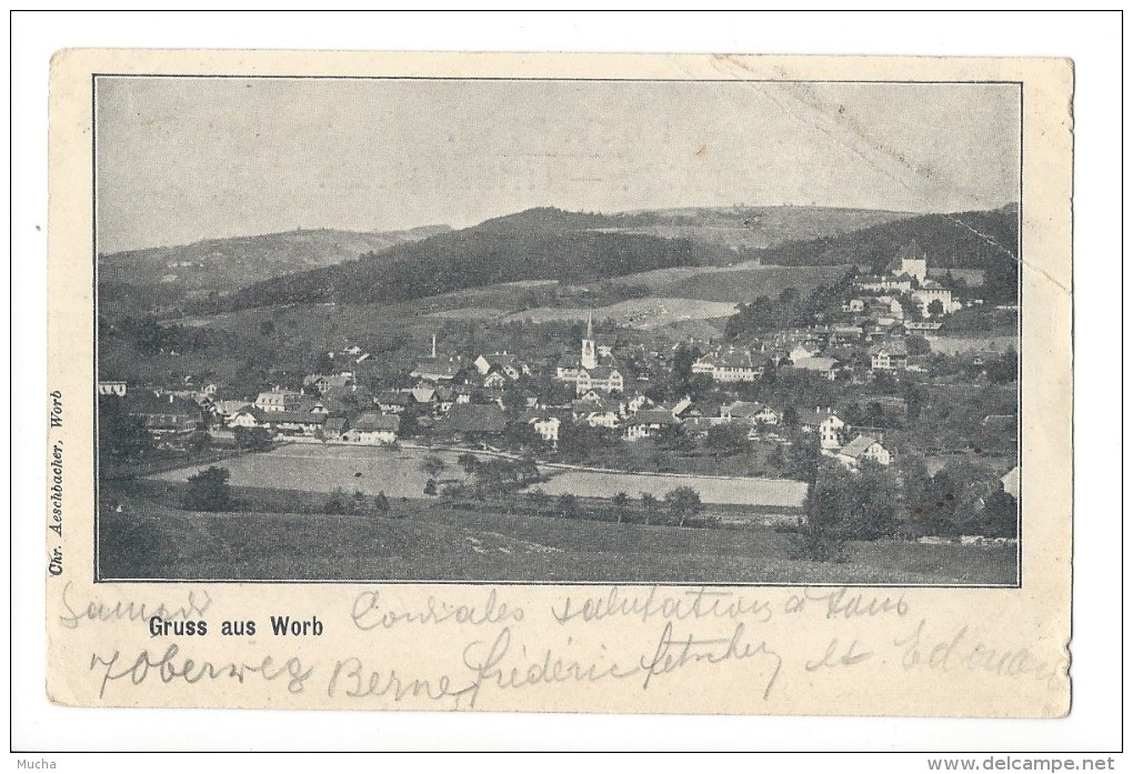 Gruss Aus Worb (état Moyen, Coin Cassé) - Worb