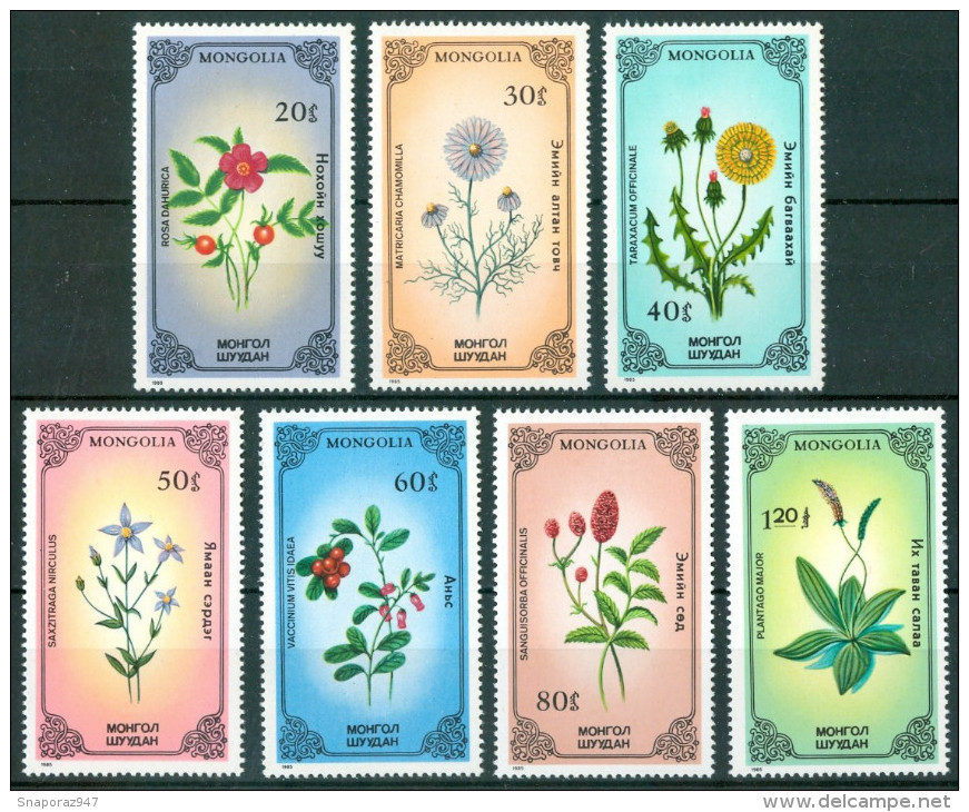 1985 Mongolia Piante Medicinali Medicinal Plants Plantes Médicinales Set MNH** Lux221 - Medicinal Plants