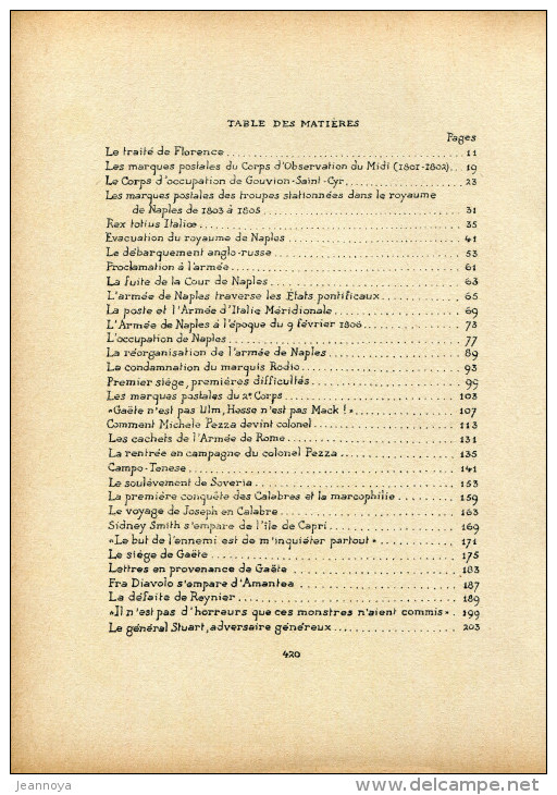 FRANCK Ph. F. DE.- LA DYNASTIE DE NAPLES A CESSÉ DE RÉGNER, ARMÉES FRANCAISES DANS LE ROYAUME DE NAPLES & A CORFOU - RRR - Bibliographies