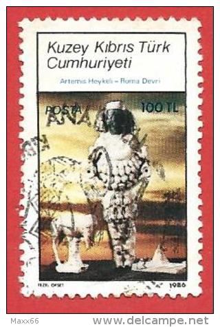 CIPRO DEL NORD USATO - 1986 - Archeologia - Artemis Statue - 100 Kuru&#351; - Michel TR-NC 187 - Used Stamps