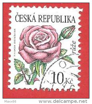 REPUBBLICA CECA CESKA USATO - 2008 - Flowers: Rose - 10 K&#269; - Michel CZ 542 - Used Stamps