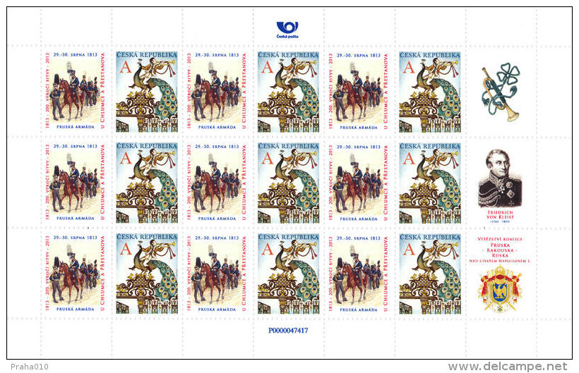 Czech Republic / Special commemorative souvenir sheets (2013) Napoleon - 200 anniversary of the Battle of Kulm (4 pcs.)