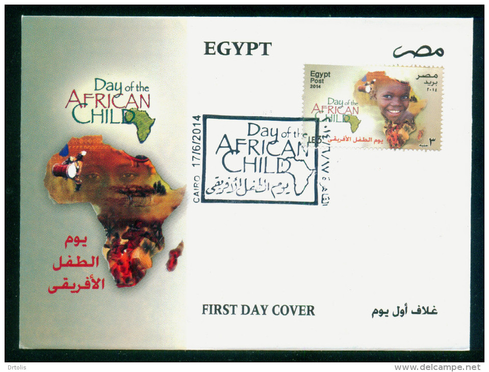 EGYPT / 2014 / DAY OF THE AFRICAN CHILD / MAP / MUSIC / AFRICAN DRUM / FDC - Covers & Documents