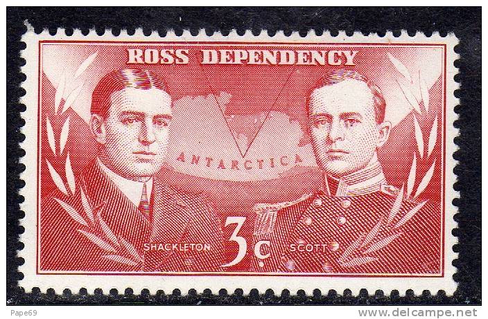 ROSS N° 6 XX Expédition Néo-zélandaise Transantarctique Shackleton Et Scott 3 C. Carmin TB - Autres & Non Classés