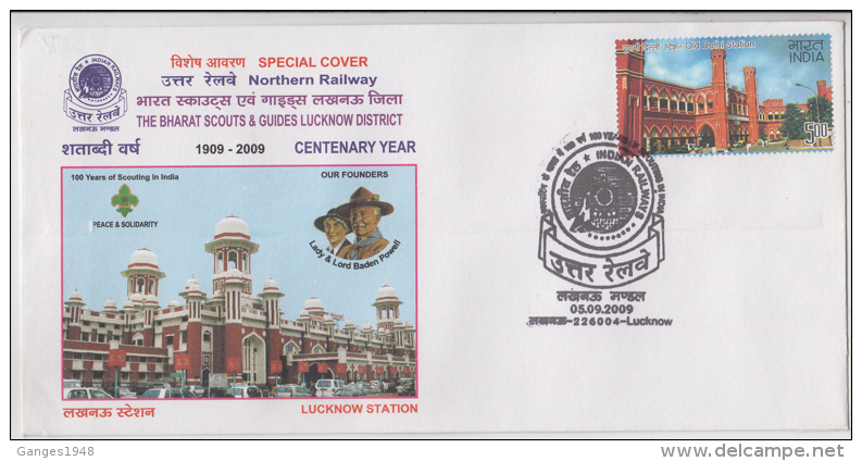 India  2009  Lord Lady Baden Powell  Bharat Scouts & Guides  Special Cover   # 83473  Inde Indien - Covers & Documents