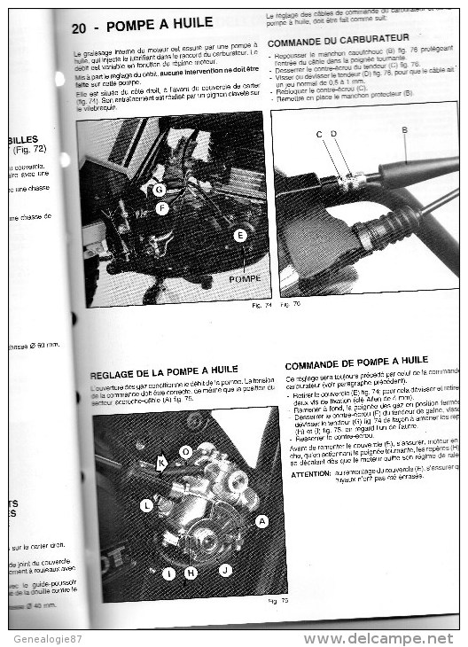 25 - BEAULIEU VALENTIGNEY- MONTBELIARD- BEAU CATALOGUE MANUEL ATELIER MOTO PEUGEOT- SCOOTER- TLX 125- 1982 - Motos