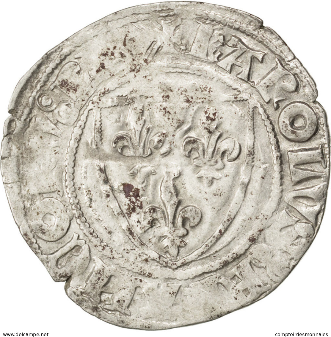 Monnaie, France, Blanc, Dijon, TTB, Billon, Duplessy:377A - 1380-1422 Charles VI The Beloved