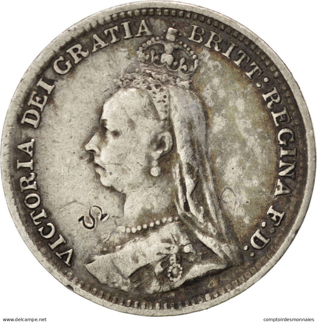 Monnaie, Grande-Bretagne, Victoria, 3 Pence, 1891, TTB, Argent, KM:758 - Autres & Non Classés