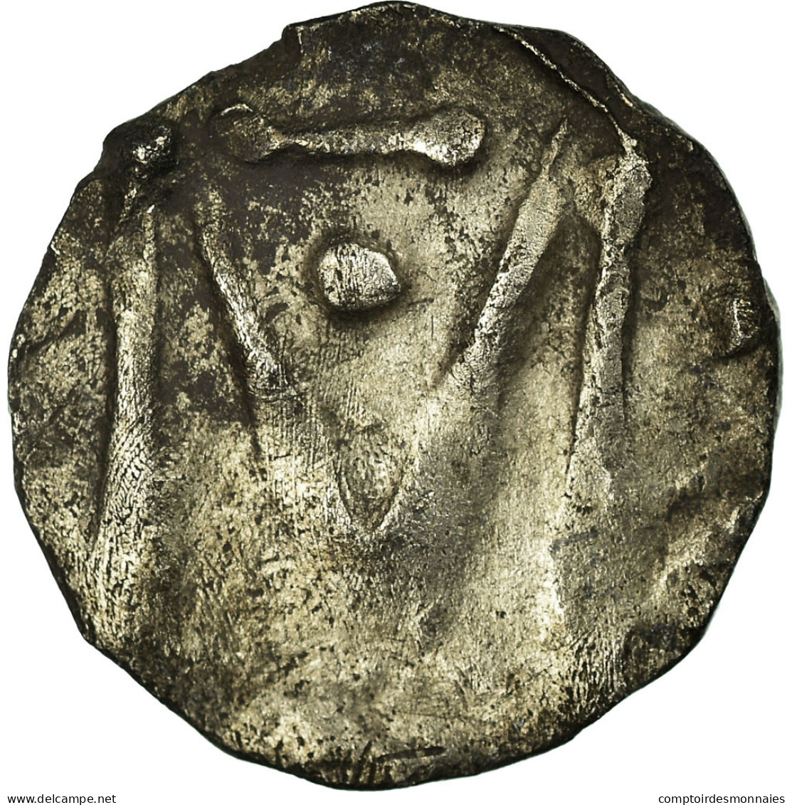 Monnaie, France, Denier Au M, Marseille, TB+, Argent - 470-751 Merovingian