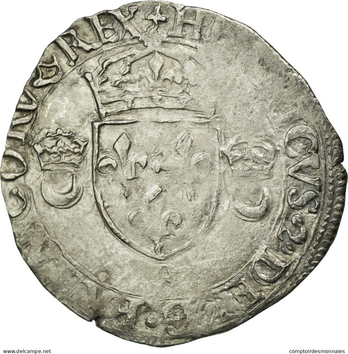 Monnaie, France, Douzain, 1549, Rouen, TB, Billon, Sombart:4380 - 1547-1559 Henri II