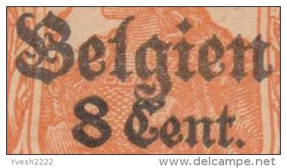 Belgique 1917. Carte Provisoire Avec Double Surcharge (n° 14). Surcharges Légèrement Superposées - Occupation Allemande