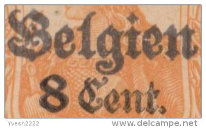 Belgique 1917. Carte Provisoire Avec Réponse Payée, Avec Double Surcharge (n° 15). Surcharges Très éloignées - Ocupación Alemana