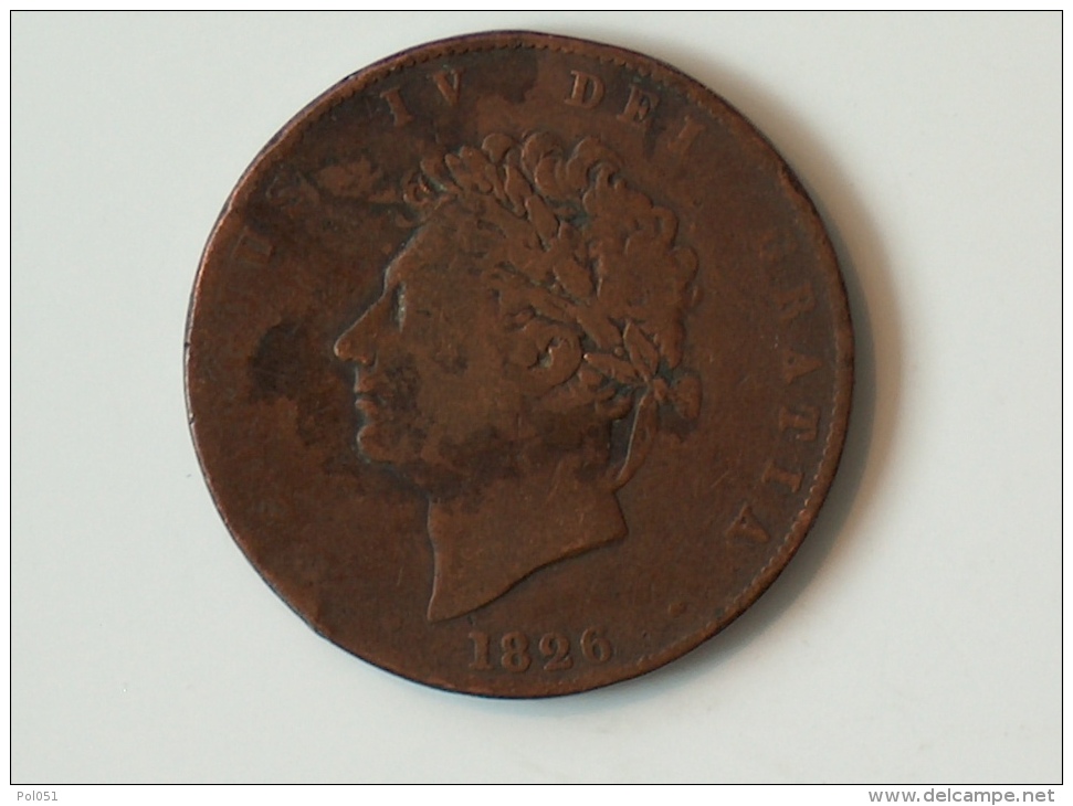 Grande-Bretagne Half Penny 1826 - C. 1/2 Penny