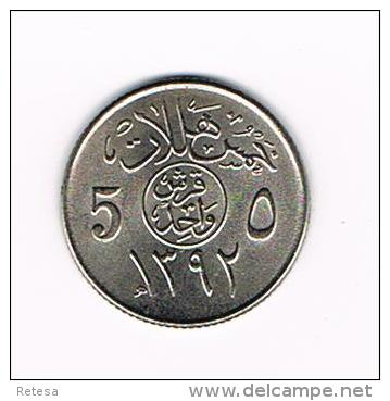 - -SAUDI  ARABIA  5  HALALA  1392 ( 1972 ) - Arabie Saoudite