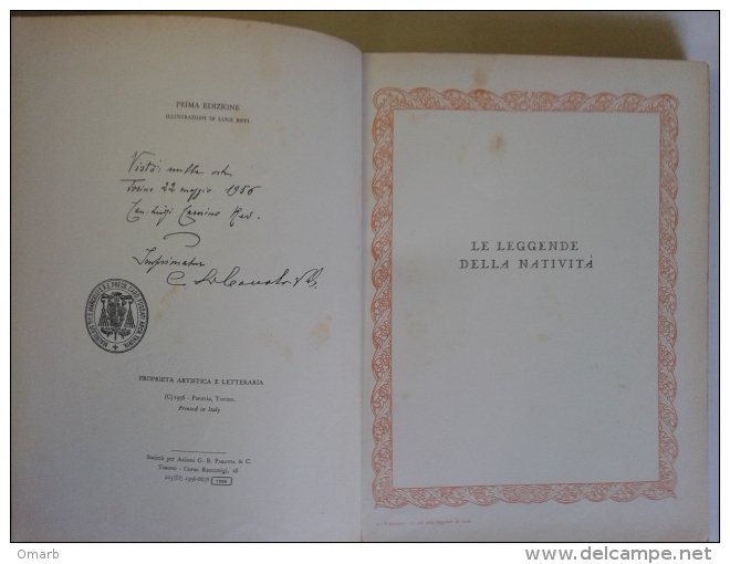 Lib318 Le Più Belle Leggende Di Gesù 1956, Paravia, Fumagalli, Religione Con Dedica E Timbro Ecclesiale, Curiosità - Religione