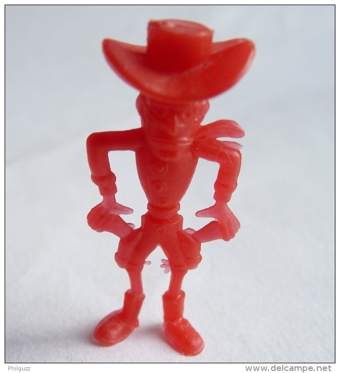 RARE FIGURINE PUBLICITAIRE DUNKIN ESPAGNOLE LUCKY LUKE 35 Monochrome Rouge - Pas Wiko Boomer - Autres & Non Classés