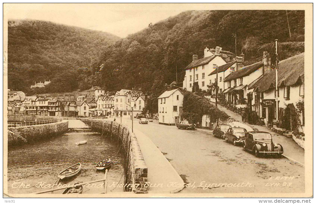 Royaume-Uni - Angleterre - Devon - The Harbour And Rising Sun Hôtel , Lynmouth - Voitures - Automobile - état - Lynmouth & Lynton