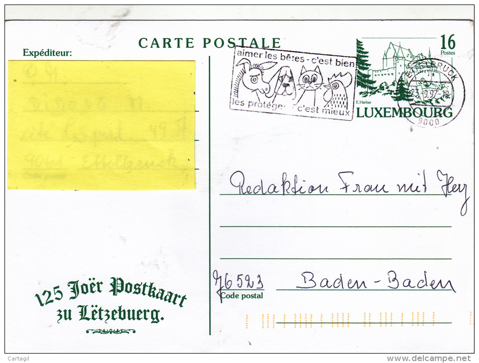 Philatélie - B1429 - Luxembourg - Entier Postal " 125 Joër Postkaart Zu Lëtzebuerg" - Ganzsachen