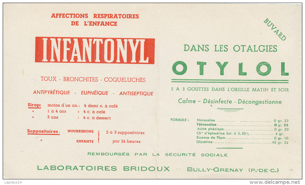 BU 1122 / BUVARD   INFANTONYL - Drogisterij En Apotheek