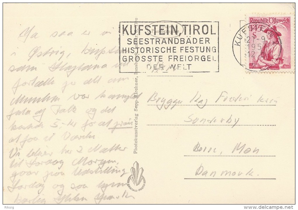 Kufstein Mit Wildem Kaiser.       Sent To Denmark   1957     # 08 - Kufstein