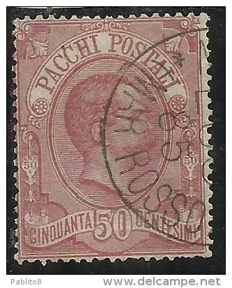 ITALIA REGNO ITALY KINGDOM 1884 - 1886 PACCHI POSTALI CENT. 50  USATO USED - Paquetes Postales