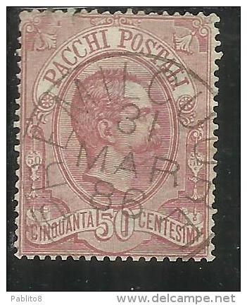 ITALIA REGNO ITALY KINGDOM 1884 - 1886 PACCHI POSTALI CENT. 50  USATO USED - Postal Parcels