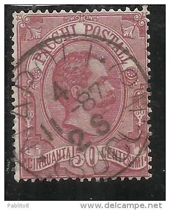 ITALIA REGNO ITALY KINGDOM 1884 - 1886 PACCHI POSTALI CENT. 50  USATO USED - Colis-postaux