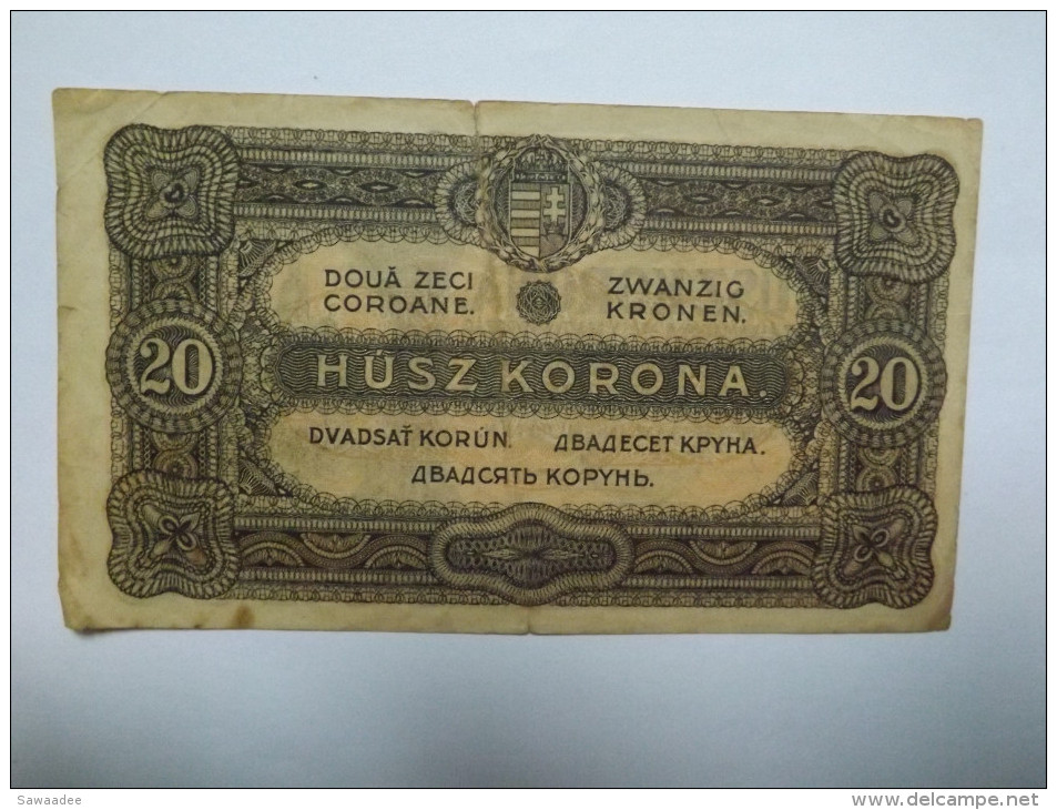 BILLET HONGRIE - P.61 - 20 KORONA - 1920 - EGLISE DE BUDAPEST - ARMOIRIE - Hungary