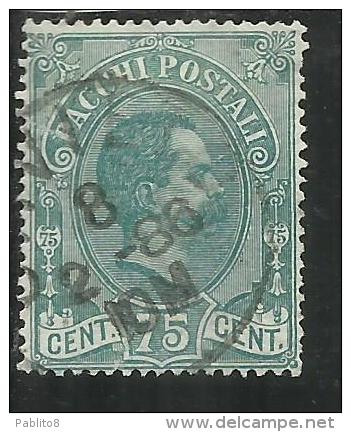 ITALIA REGNO ITALY KINGDOM 1884 - 1886 PACCHI POSTALI CENT. 75 TIMBRATO USED - Postal Parcels